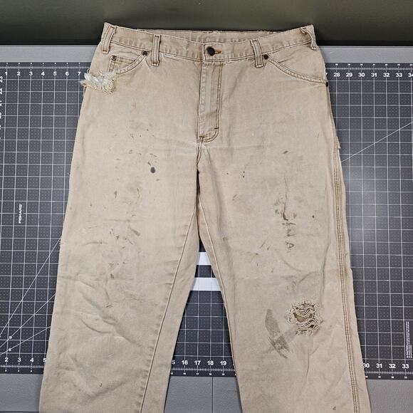 Dickies Carpenter Pants 36x30 Faded Distressed Grunge Thrashed Skater Baggy Y2K